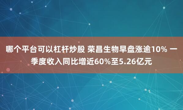 哪个平台可以杠杆炒股 荣昌生物早盘涨逾10% 一季度收入同比增近60%至5.26亿元