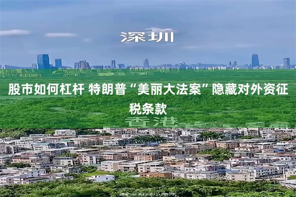 股市如何杠杆 特朗普“美丽大法案”隐藏对外资征税条款