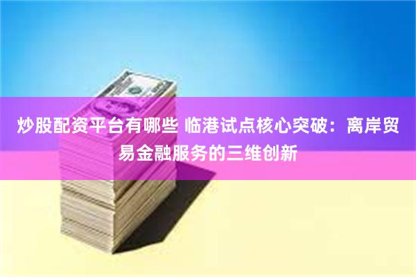 炒股配资平台有哪些 临港试点核心突破：离岸贸易金融服务的三维创新
